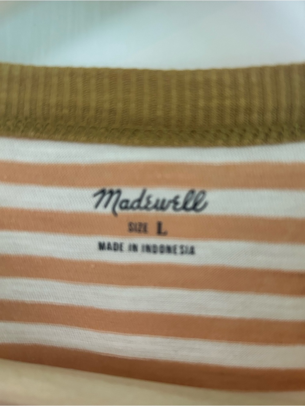 Madewell Baywind Stripe Whisper Cotton Rib-Crewneck Ringer Tee. Large. - Picture 6 of 6